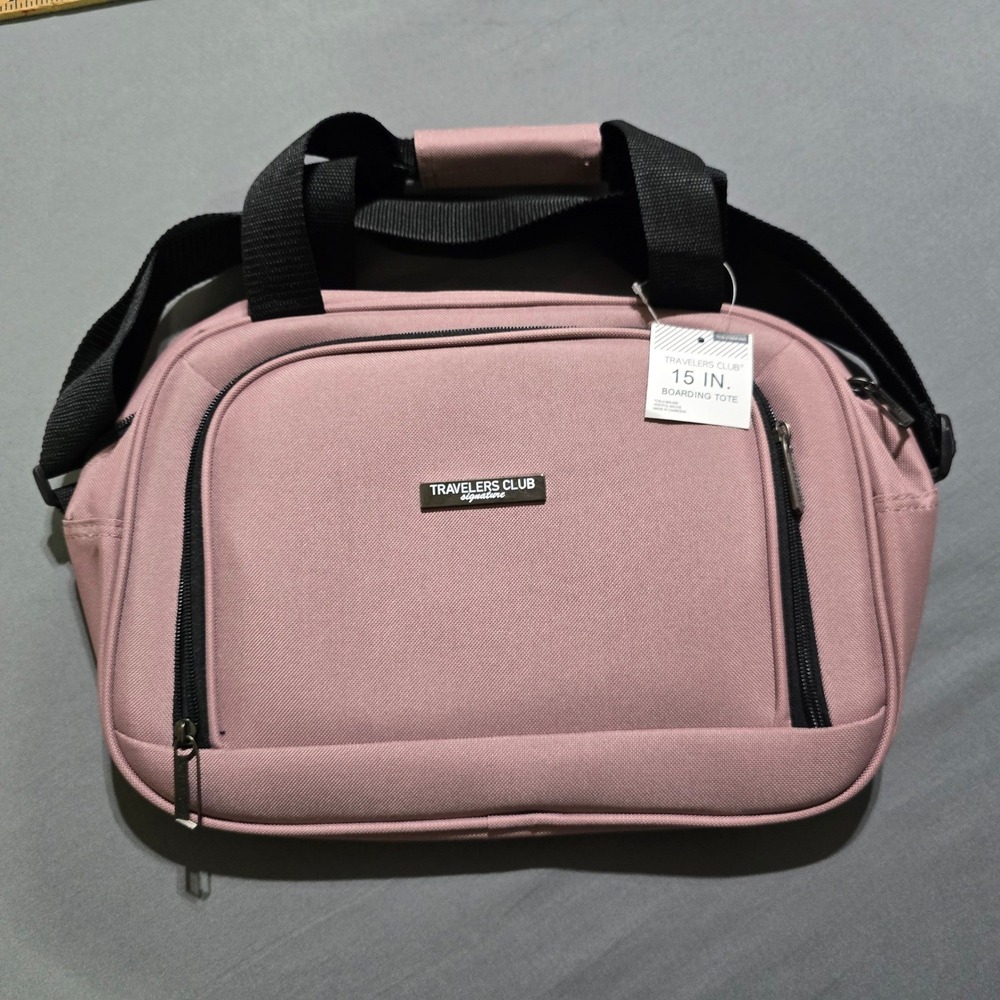 Travelers Club signature 15 Inch Pink Boarding Tote Bag Carry On Luggage Travel
